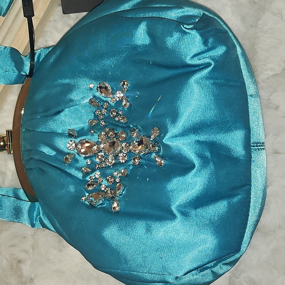 Cynthia Rowley Satin Rhinestone Shoulder Bag with Coin Purse - Picture 4 of 16